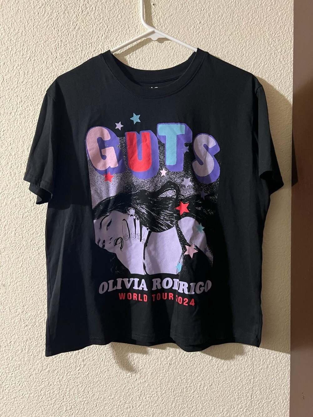 Olivia Rodrigo Guts World Tour 2024 T-Shirt Size L Black